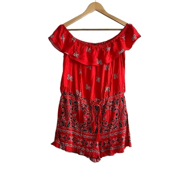 Venus Off Shoulder Romper Tie Front Size Small - Picture 1 of 17